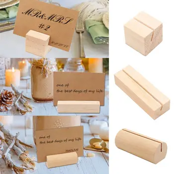 

10PCS Party Wedding Wooden Card Holder Base Name Card Table Numbers Memo Picture Photo HolderFree shipping