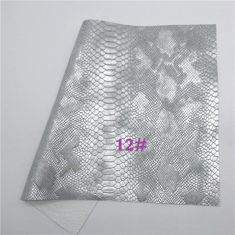 12 Glitterwishcome 21X29 см A4 Размер Металлическая Змея искусственная кожа ткань, синтетическая кожа ткань листы, из искусственной кожи для бантов, GM496A - Цвет: 12