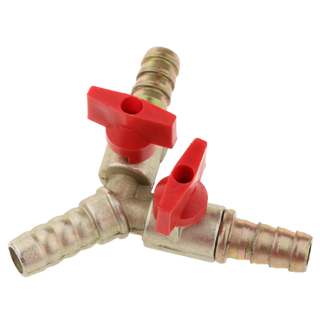 Y-shaped 3 Way Gas Fuel Valve Switch High Strength and Hardness Shut Off Ball Valve Hose Barb