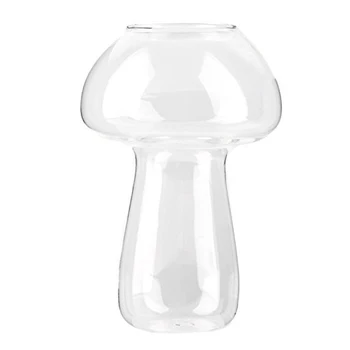 

Clear Glass Vase Bottle For Plant Flower Decorations - Mushroom