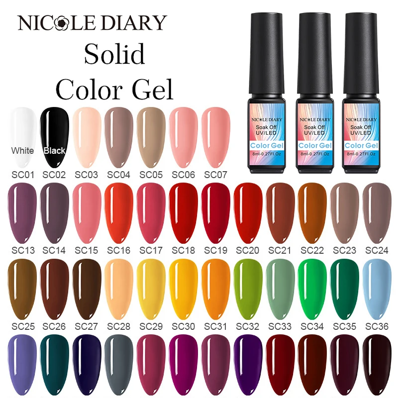 

NICOLE DIARY 8ML Nail Gel Polish Matte Series Top Base Coat Semi Permanent Gel Lacquer UV Led Gel Varnish Manicure Decoration