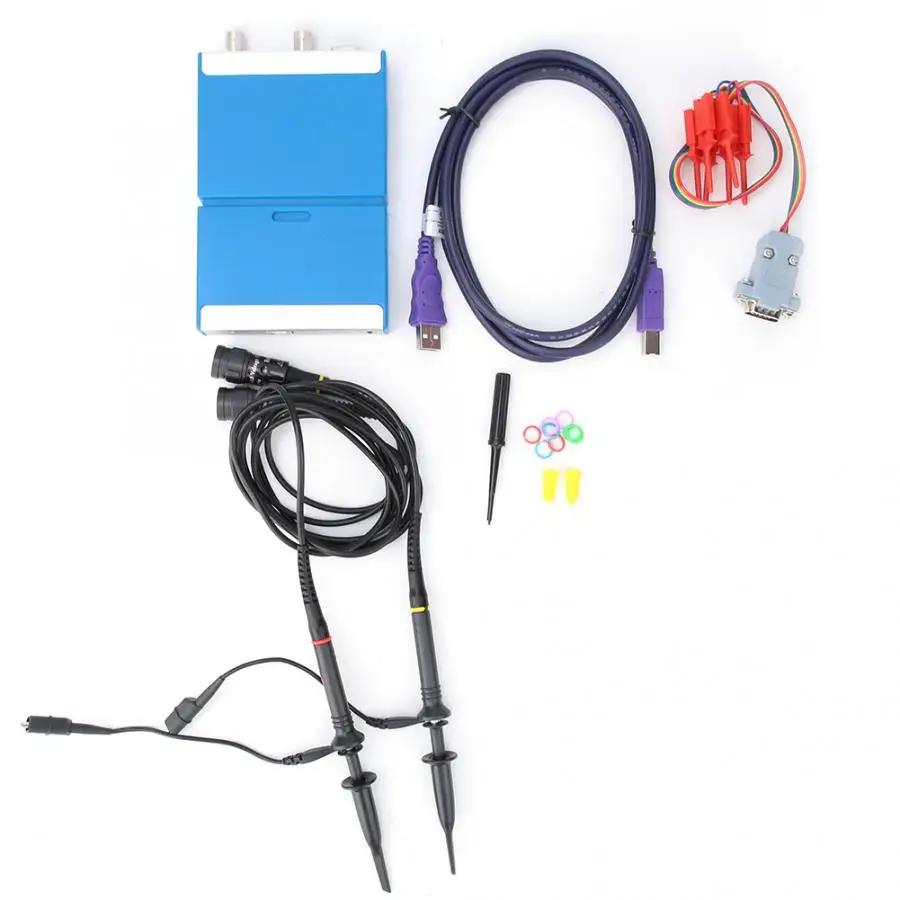 Ociloscopio OSCA02L Портативный 100 м 2-канальный цифровой Виртуальный осциллограф с логическим анализатором цифровой осциллограф комплект