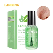 LANBENA удаление черных точек маска для удаления угрей очиститель пор Сыворотки для носа 17 мл/бутылка с 100 шт. маска для удаления черных точек полоски