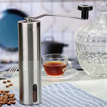 

Stainless Steel Manual Coffee Grinder Portable Adjustable Ceramic Conical Burr Machine Manual Pepper Grinder Kitchen Supplies