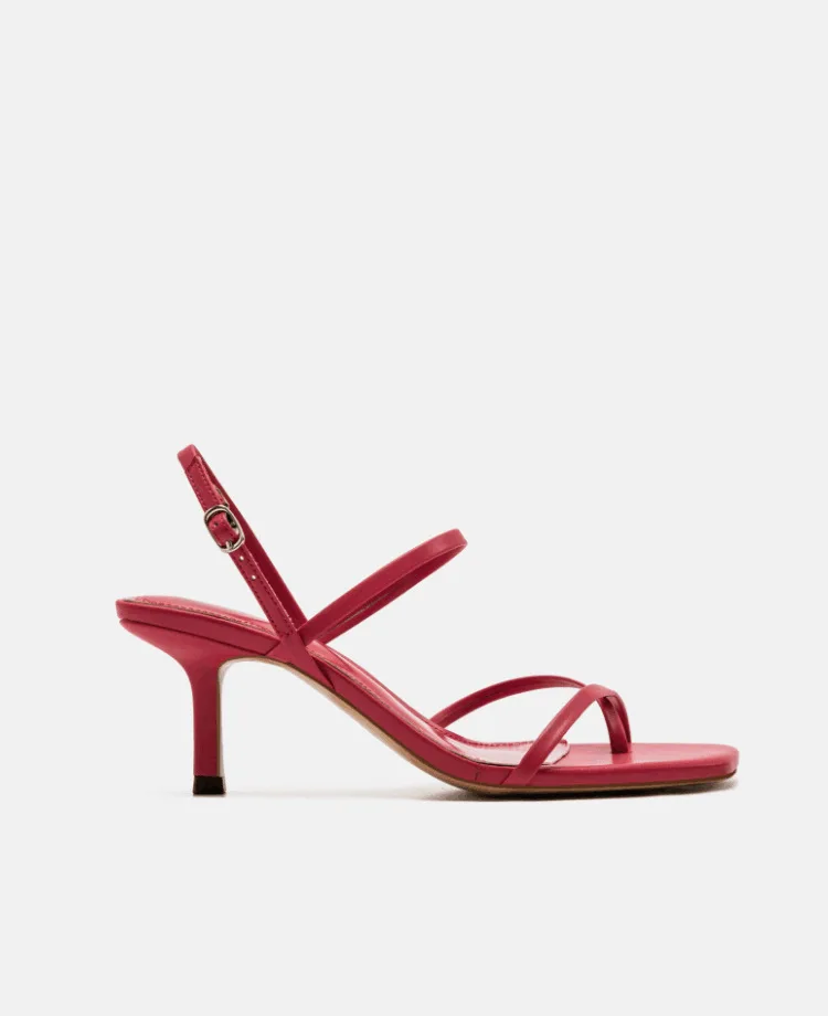 summer new fashion wild sexy sandals trend thin belt high heels buckle stiletto wild women's shoes - Цвет: Красный