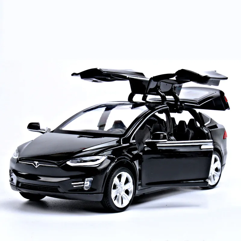 1:32 Tesla Model X90 Alloy Vehicle Diecast Pull Back Cars Toys for Boy Collection