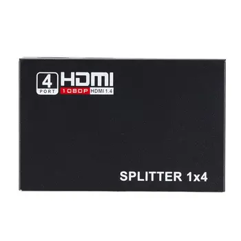 

HDMI Splitter 1 In 4 Out Full HD 4-Port Hub Repeater Amplifier v1.4 3d 1080p For HDTV DVD For PS3 Xbox