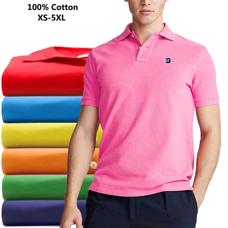 

100% Cotton High Quality Summer Men Polo Shirts Casual SportsWear Tees Short Sleeve Polos Hommes Lapel Clothing Shirt Male Tops