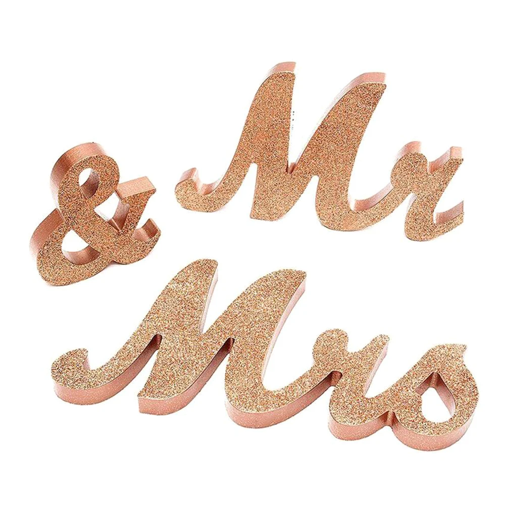 Большой mr. And Mrs Signs Милая Свадебная вечеринка столешница деревянные буквы дисплей