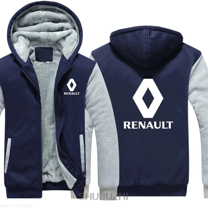 Мужская зимняя толстовка на молнии Renault топы мужские теплые Утепленные Пальто толстовки куртки 4xl 5xl евро плюс размер Прямая