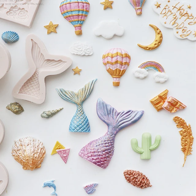 Sellő Halak Farkú Szilikon Penész Torta Díszítő Szerszám Csokoládé Gumpaste Cukrász Cukor Gyanta Fondant M2618 - Image 2