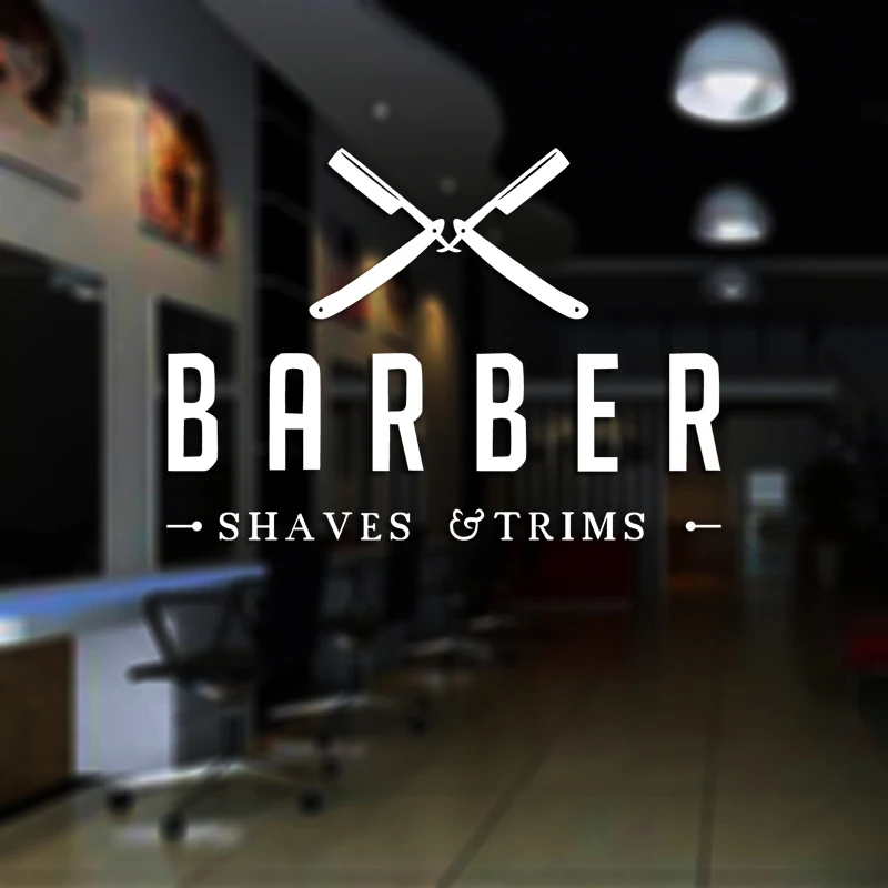 Man Shavers Barber Shop Sticker Chop Bread Decal Haircut Posters Vinyl Wall Art Decals Decor Windows Decoration Mural