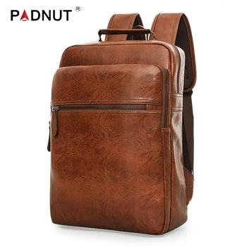 

Leather Backpack For Men Laptop Business Back Pack Male Travel Waterproof Notebook Bags School Girls Boys Fashion Student PU Bag