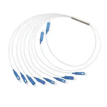 

50pcs MINI PLC 1X16 Single mode Fiber Optical splitter FTTH PLC Steel tube type SC UPC 1x8 PLC Fiber splitter FBT Optical Couple