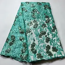 Нигерийские кружевные ткани, африканские высококачественные тюлевые кружевные ткани, французская кружевная ткань с блестками tissu dentelle 5 ярдов