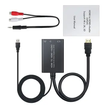 

4K HDMI o Extractor HDMI to HDMI and Optical TOSLINK SPDIF+3.5mm Stereo o Extractor Splitter HDCP 1.4 DAC Digital to Ana