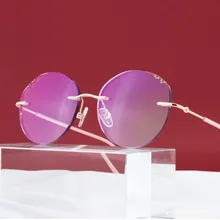 Ретикулированный красный оправа анти-синий-светлый круглый ретро женские очки с алмазной отделкой