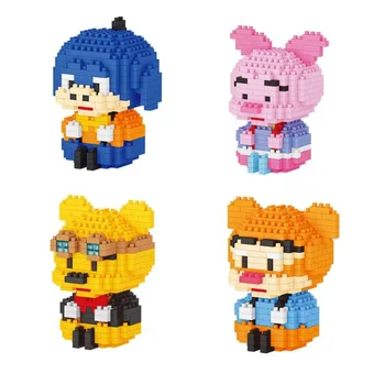

America classic cartoon Winnie bear and friends image micro diamond building block Piglets Tiggers Eeyores nanobricks toys
