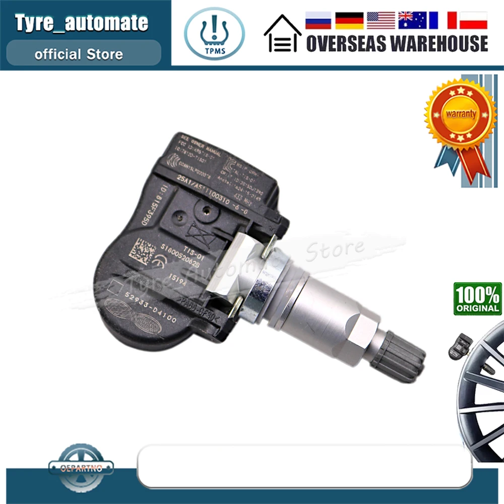 * ǰ *  Ÿ̾ з ͸ ý TPMS  52933-D4100 2015-2022  Ʈ  Ƽ Ϸ 52933-D9100, Kia OPTIMA NIRO