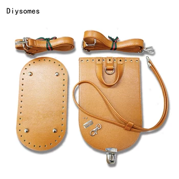 

Diysomes Handmade Bag Shoulder Strap Woven Set Bottom for DIY Backpack 5PCS PU Leather Replacement Handbag Accessories