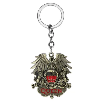 

Rock Band Queen Keychain Punk Antique Metal Fans Key Ring Holder Car Bag Chaveiro Key Chain Pendant Men Jewelry