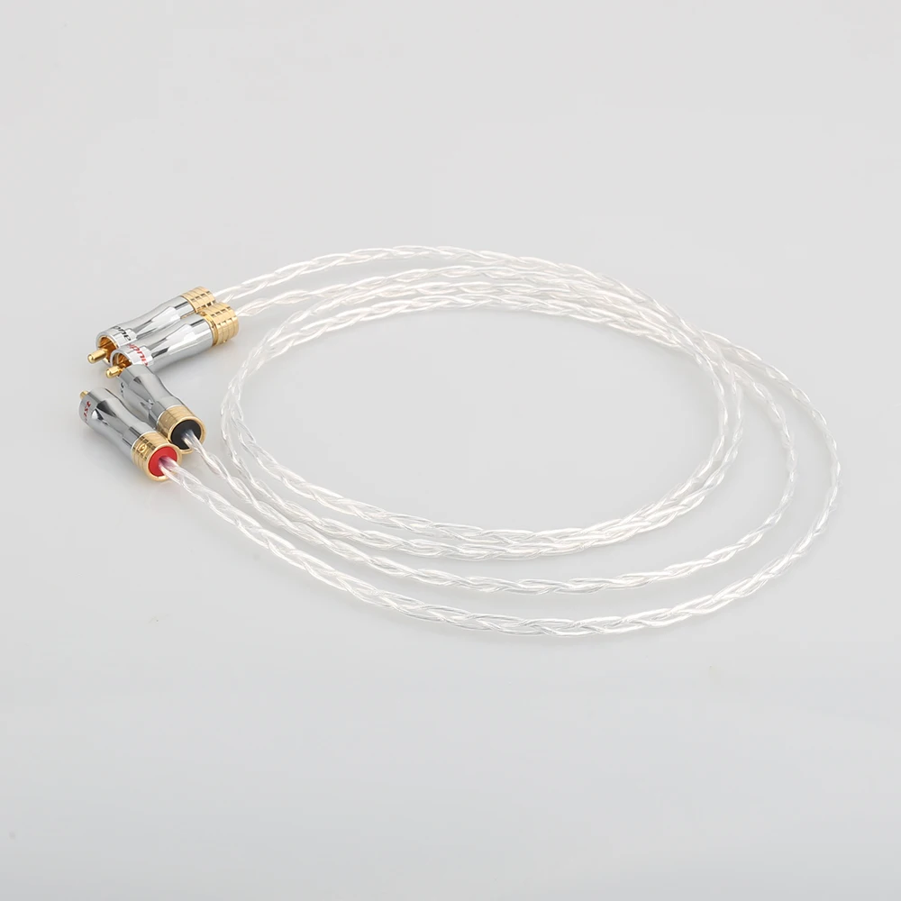 Hi Fi 8N OCC медный посеребренный кабель RCA к штекер мужчине аудиокабель|Кабели VGA| |
