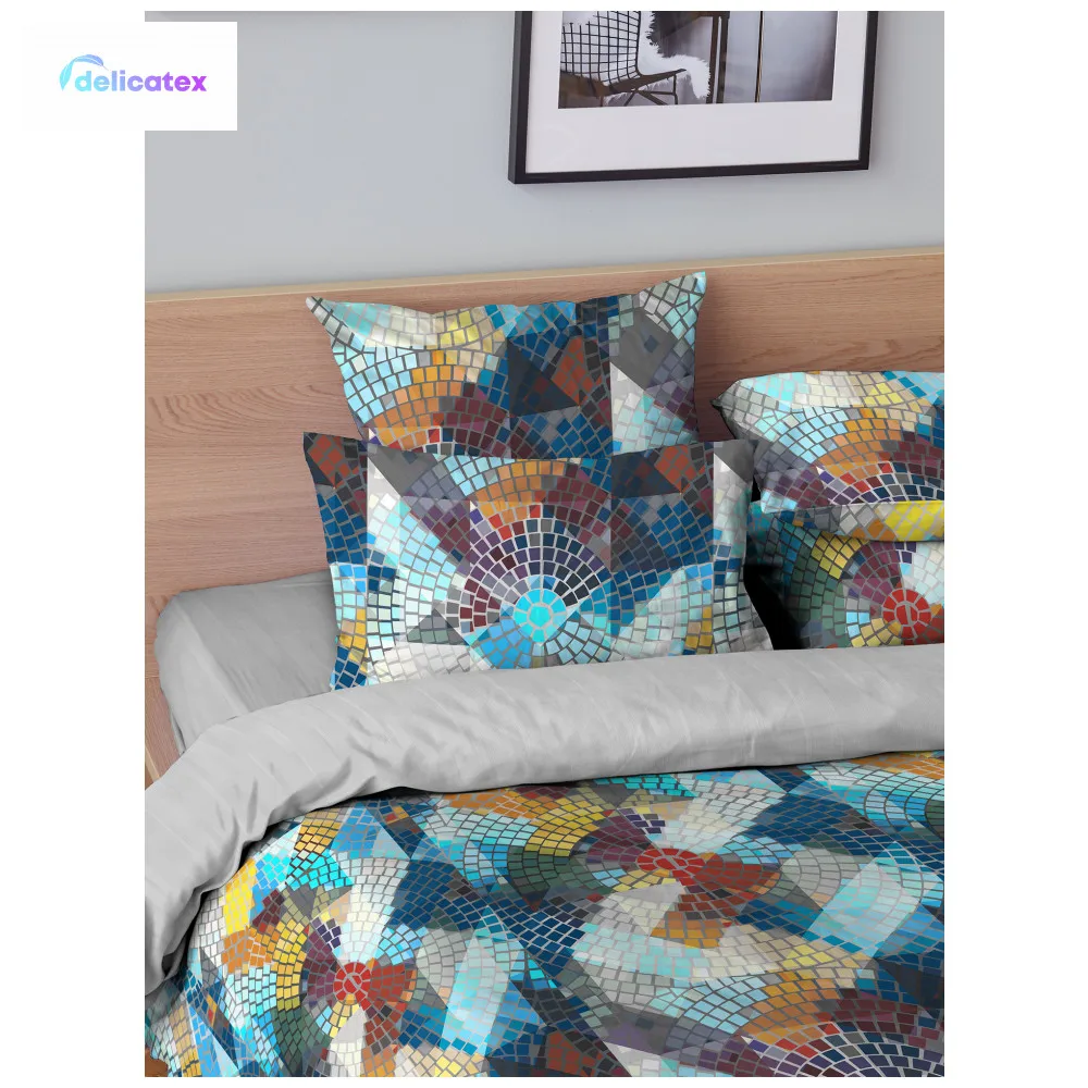  Bedding Set Delicatex 30107-1+24089-4Kaleidoscope Home Textile Bed sheets linen Cushion Covers Duve