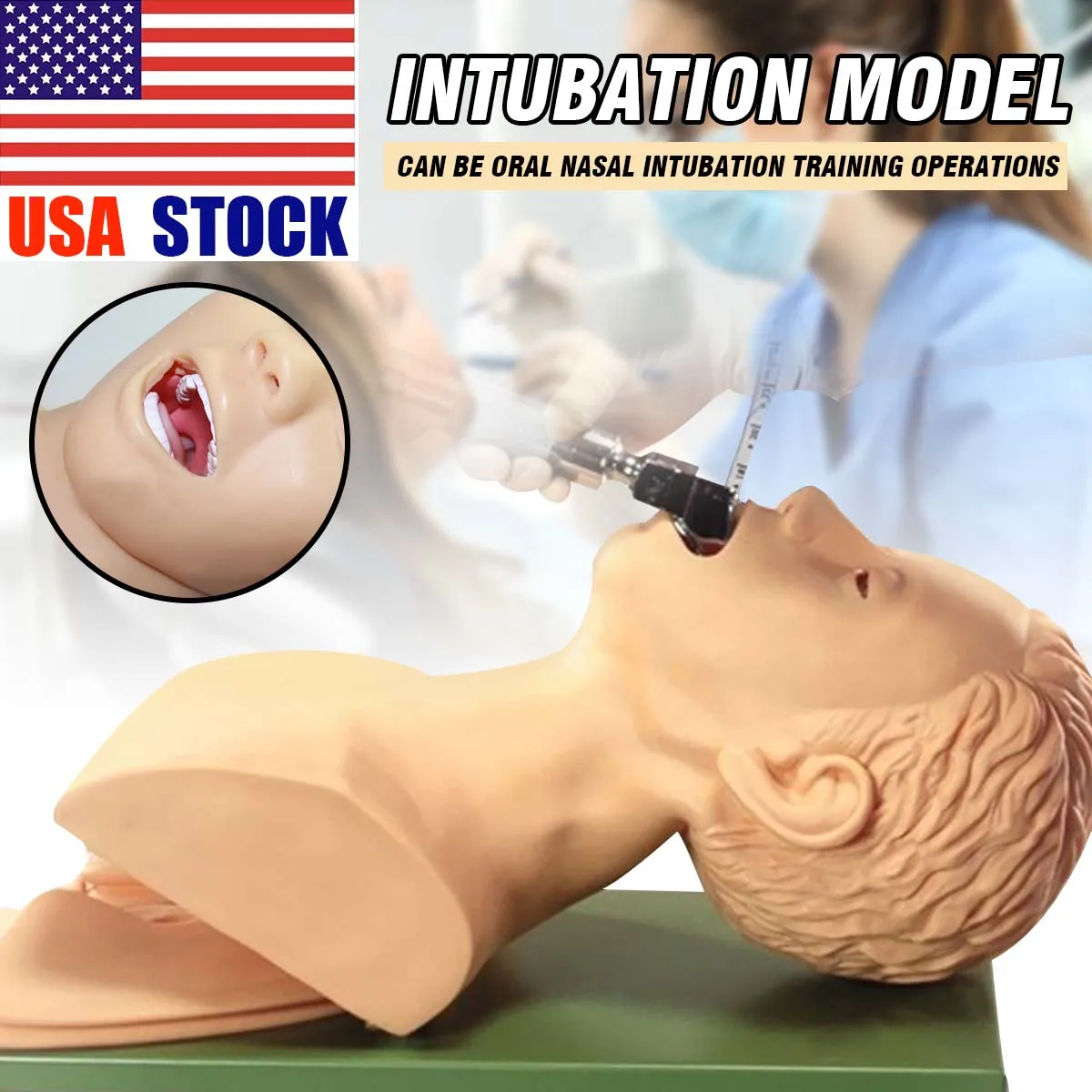 

220V Intubation Manikin Study Teaching Model PVC Airway Management Trainer Medical School Student Educational Learning Supply