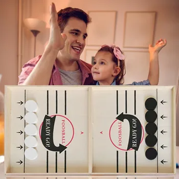 

Drop Ship! Adult Kids Table Hockey Fast Sling Puck Game Two-Player Wooden Board Home Party Game Toys Funny Family Board Game