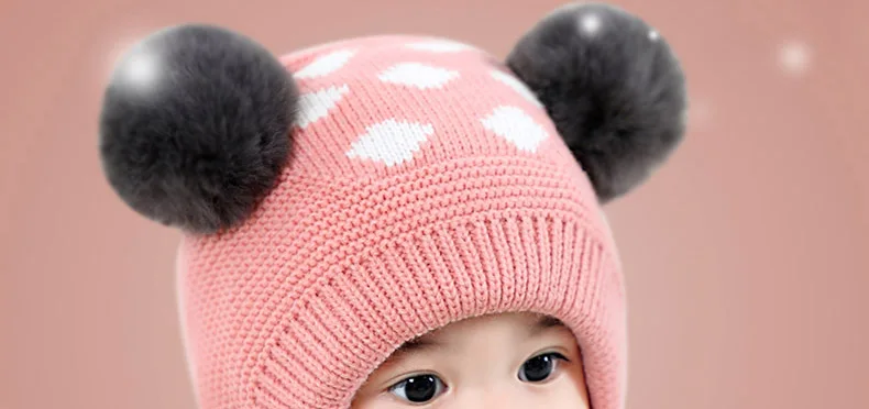 Doitbest/шапочки для маленьких мальчиков от 12 месяцев до 4 лет, зимние детские вязаные шапки с ушками для девочек