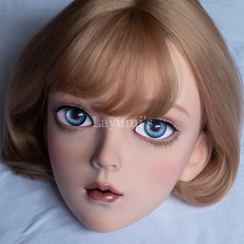 (Dollkii Mask 01) Girl Halloween Realistic Silicone Head Cosplay Japanese Comic Anime Kigurumi BJD Crossdresser Doll | Тематическая