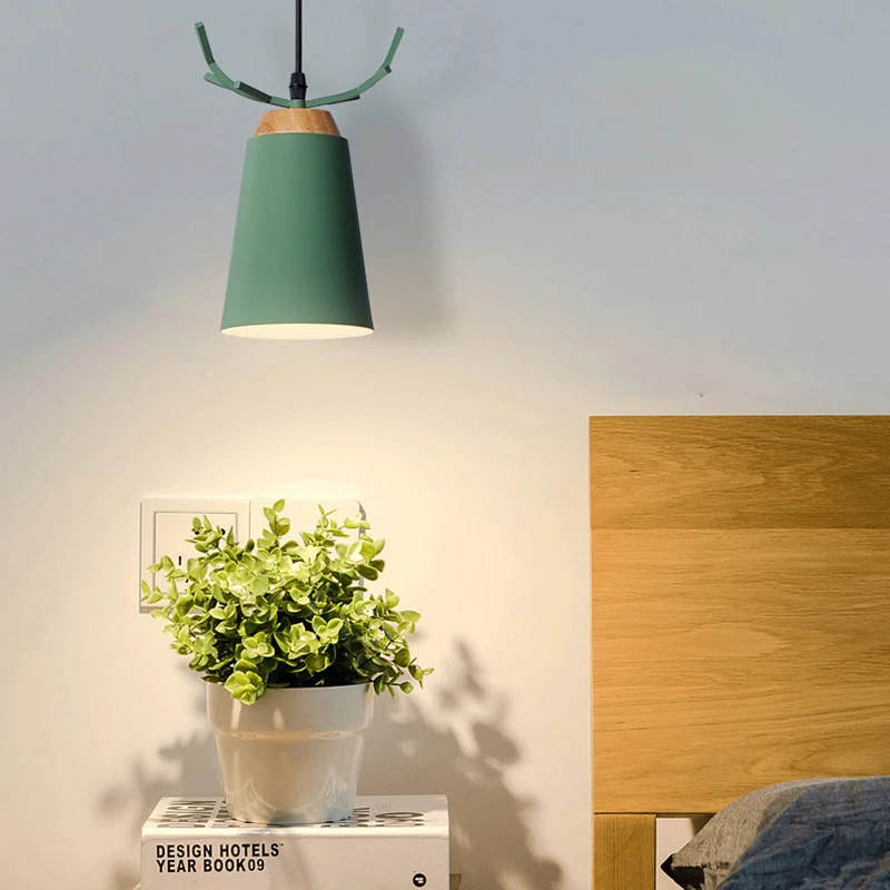 

Nordic Modern Home Bedroom Bedside Led Single Head Small Pendant Lights Designer High Quality Ironwork Art Decorate Hanging Lamp