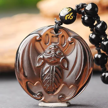 

Ice Black Obsidian Necklace Pendant Bat Natural Gemstone Mens Jewelry Women Jewelry Amulet Vintage Female Male Gift Birthday New