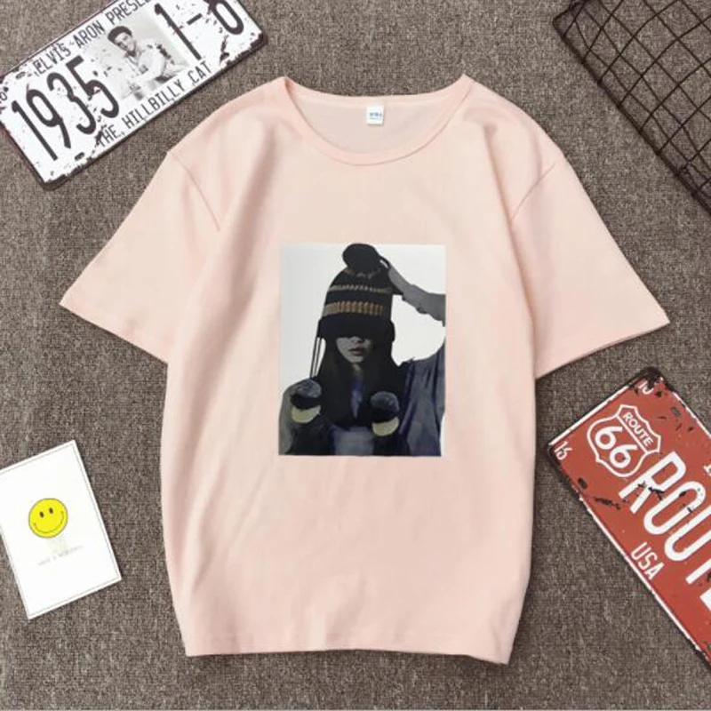 New Fashion Women Tshirt Spring Summer High Quality Print Short Sleeve O Neck Cotton Spandex Tops Loose T shirts | Женская одежда