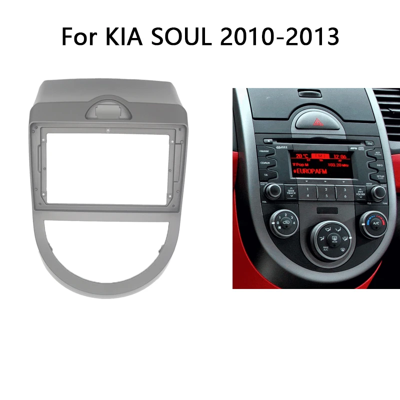 CT23KI08 pour Kia Soul Radio CD Stéréo Double Din Fascia Panneau Avant Surround Trim