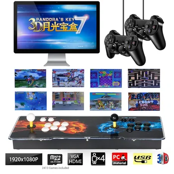 

4 Players 2413 in 1 3D Pandora's Box Key 7 Retro Arcade Console Machine Add Games USB Gamepad