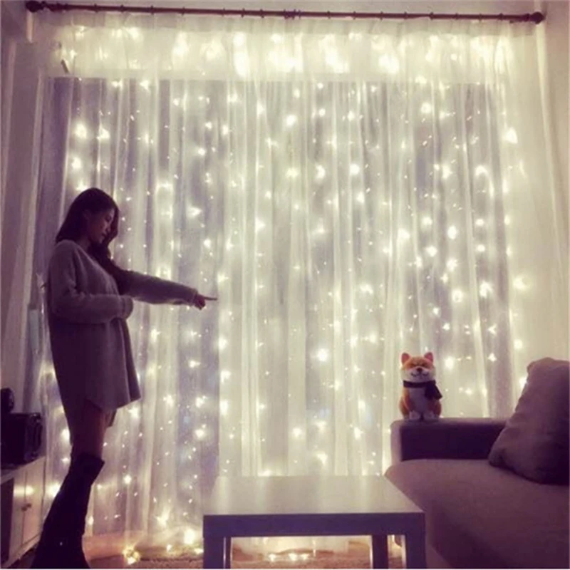 cadena de luces para cortina con control remoto usb guirnalda con alambre led de cobre 9 colores decoracion para bar fiesta boda y dormitorio