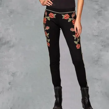 

Women Floral Printing Skinny Pants Vintage Casual Trousers Pants Workout Tight Long Pantalones