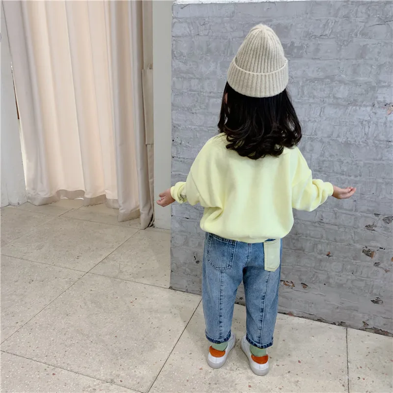 Kids Jeans Baby Girls Loose Harem Pants Boys Clothing Children Fall Winter Casual Toddler Ruffle Jeans Denim Elastic Trousers