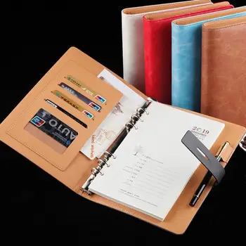 

Faux Leather Notebook Spiral Personal Dairy Planner Organizer Notepad Travel Agenda Manager Folder notebook