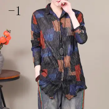 

2020 Spring New Womens Tops and Blouses Korean Style National Plus Size Women Clothes Fashion Shirts Cardigan LT964S30