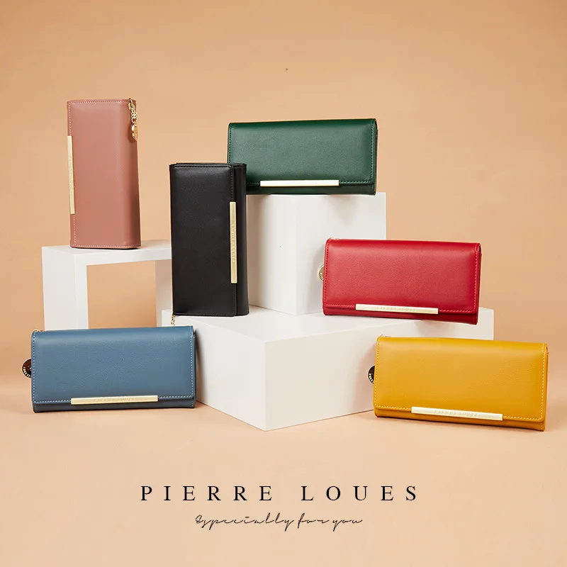 Korean solid color bi-fold walletSimple Big Hold Women's Clutches Pierre Louis Wallet Korean solid color bi-fold walletSimple Big Hold Women's Clutches Pierre Louis Wallet