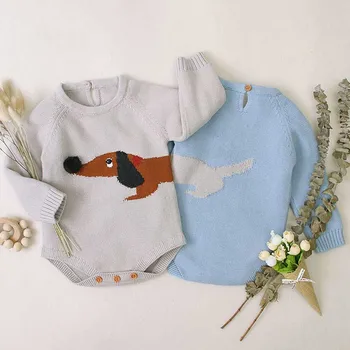 

Baby Bodysuit Clothes Cute Knitted 3D Dog Newborn Infant Jumpsuit Long Sleeve Spring Toddler Outerwear Kids Children Wear Outfit