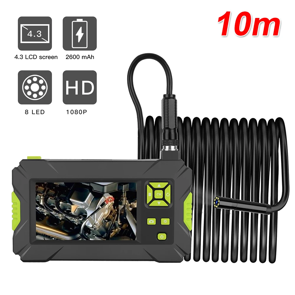 

1080P HD Industrial Pipe Endoscope P30 W/ 4.3 Inch Large Screen Display Newly J1