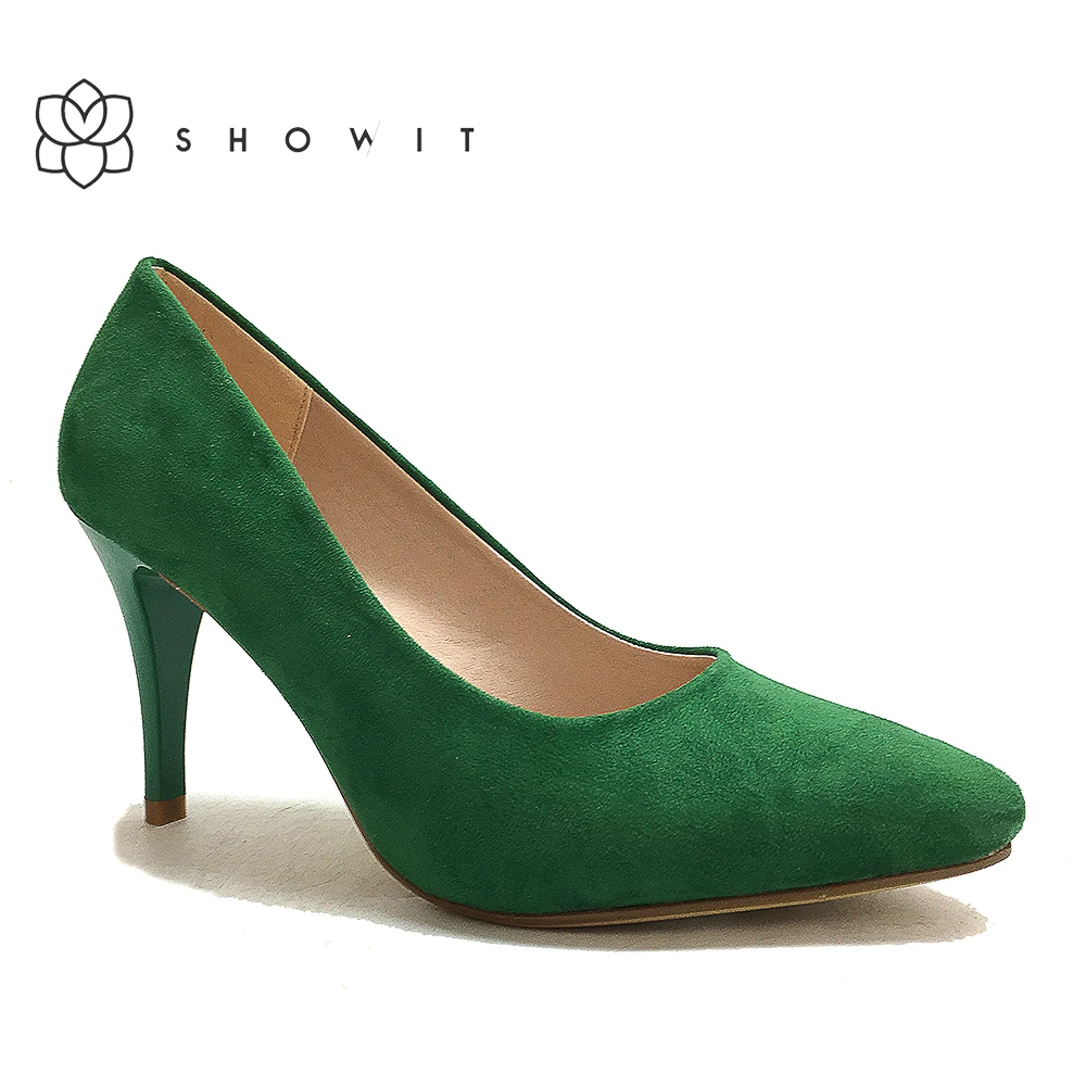 

Fantastic material Thick heel pump for women with high splike printed heel femal's pumps with pointed toe slip-on dress shoes