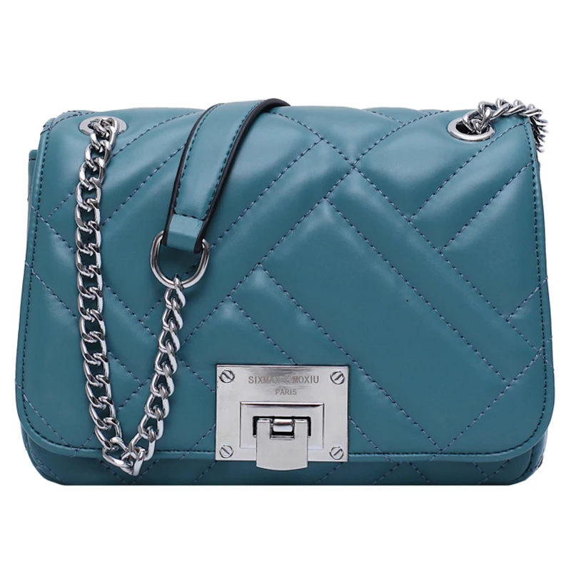 

Texture Female Bag 2019 Popular New Wave Korean Messenger Bag Chain Fashion Small Square Bag cc