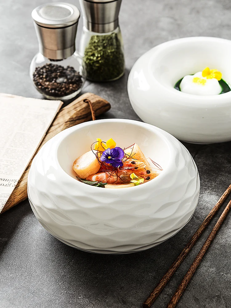 Large Soup Bowl with Lid White Ceramic Plate Round Dinner Plate Soup Pot  Noodle Bowl Decorative Tableware Serving Bowls Tureens - AliExpress