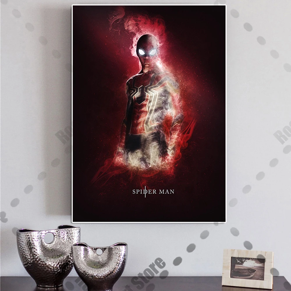 Marvel Superhero Character Spiderman Canvas Painting Avengers Movie Poster And Print Thor Hulk Wall Art Living Room Home Decor