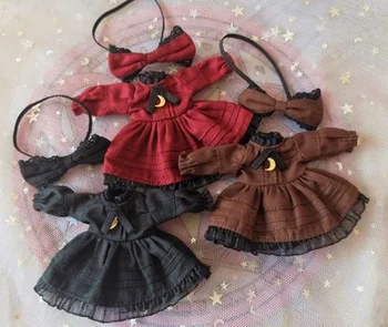 

ob11 baby clothes accessories 2-point dress real me series three-color dress with bow