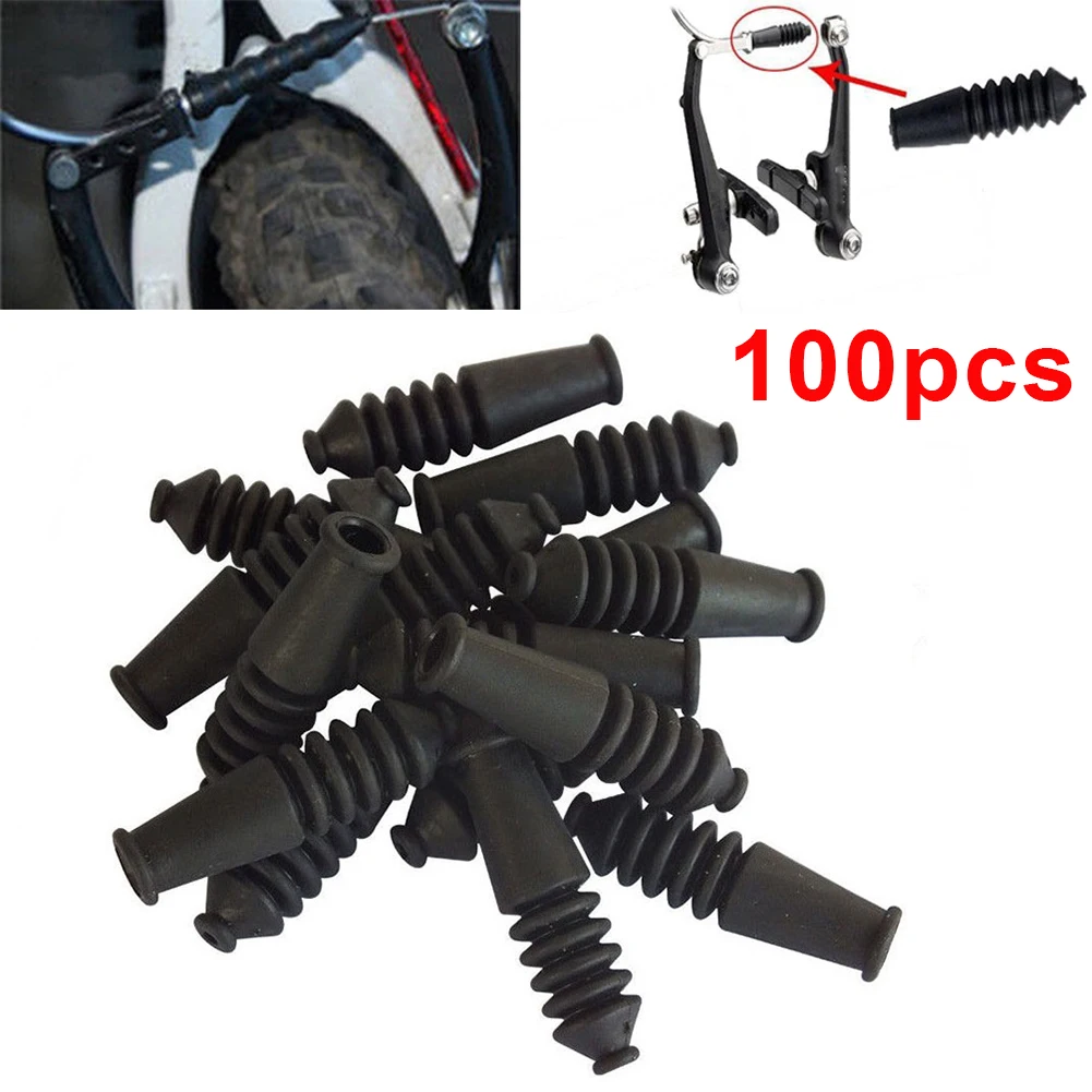 100pcs Bicycle V Brake Inner Cable Rubber Boot Noodle Tube End Cap